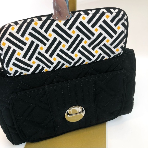 Vera Bradley Black Quilted Clutch with Silver Clasp - Picture 4 of 12